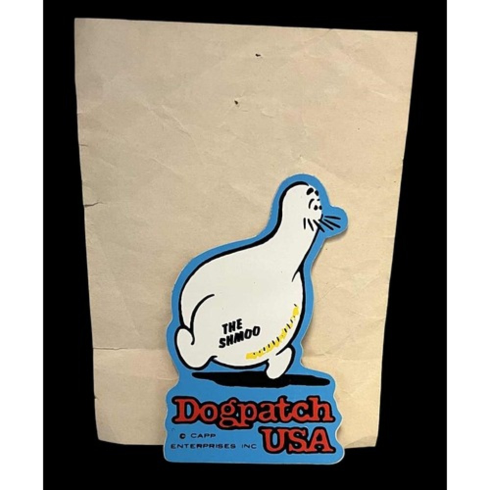 1950s Impko Press Kal L'il Abner Dogpatchh USA The Shmoo Vinyl Sticker